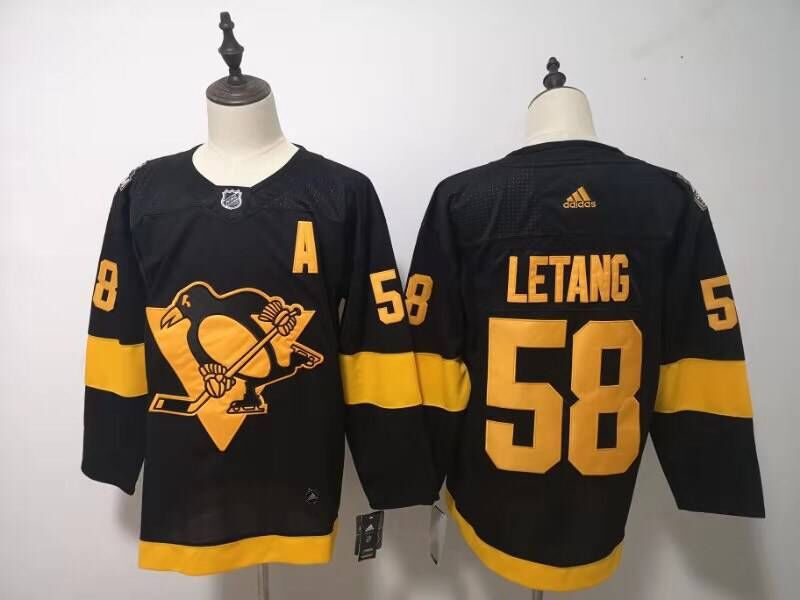Men Pittsburgh Penguins #58 Letang Black Adidas Third Edition Adult NHL Jersey->women nhl jersey->Women Jersey